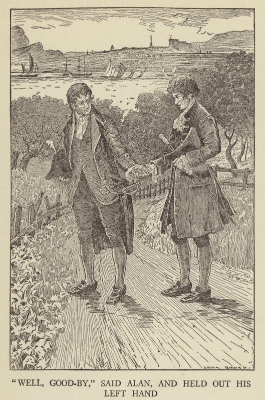 Ilustracja do filmu Porwana autorstwa Roberta Louisa Stevensona autorstwa Louis John Rhead