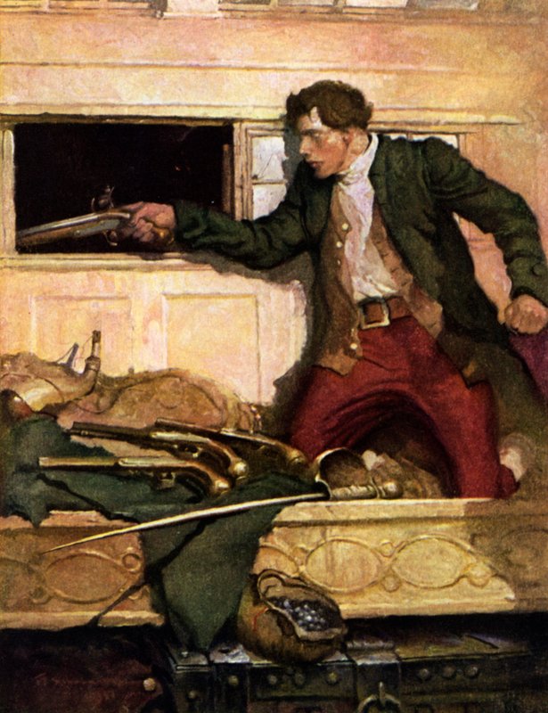 Ilustracja do filmu Porwana autorstwa Roberta Louisa Stevensona autorstwa Louis John Rhead
