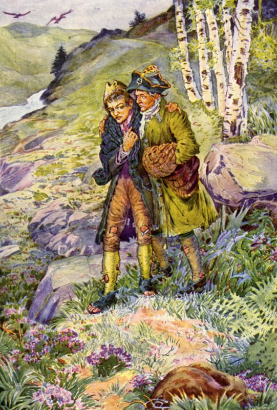 Ilustracja do filmu Porwana autorstwa Roberta Louisa Stevensona autorstwa Louis John Rhead
