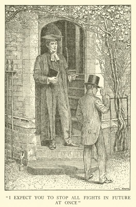Ilustracja do Dni Szkolnych Toma Browna (grawerowanie) autorstwa Louis John Rhead