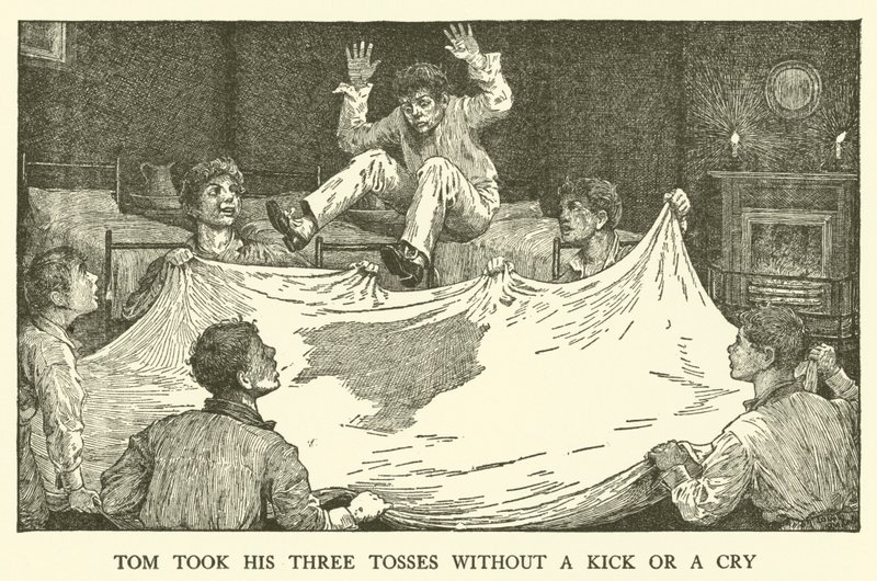 Ilustracja do Dni Szkolnych Toma Browna (grawerowanie) autorstwa Louis John Rhead