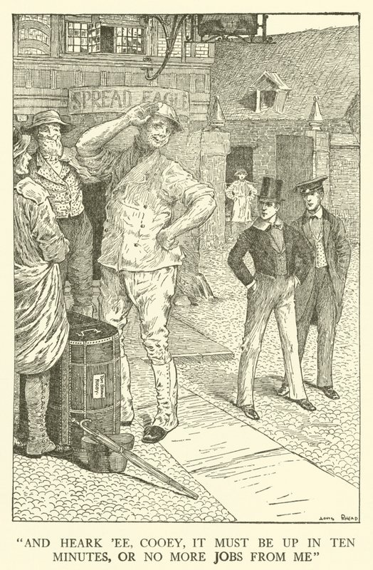 Ilustracja do Dni Szkolnych Toma Browna (grawerowanie) autorstwa Louis John Rhead