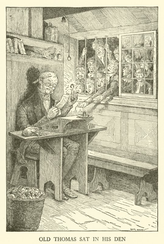 Ilustracja do Dni Szkolnych Toma Browna (grawerowanie) autorstwa Louis John Rhead