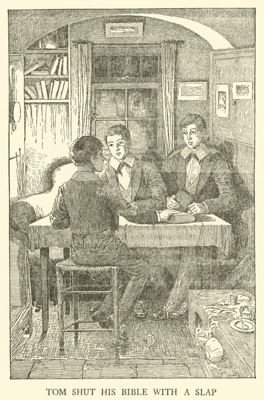Ilustracja do Dni Szkolnych Toma Browna (grawerowanie) autorstwa Louis John Rhead