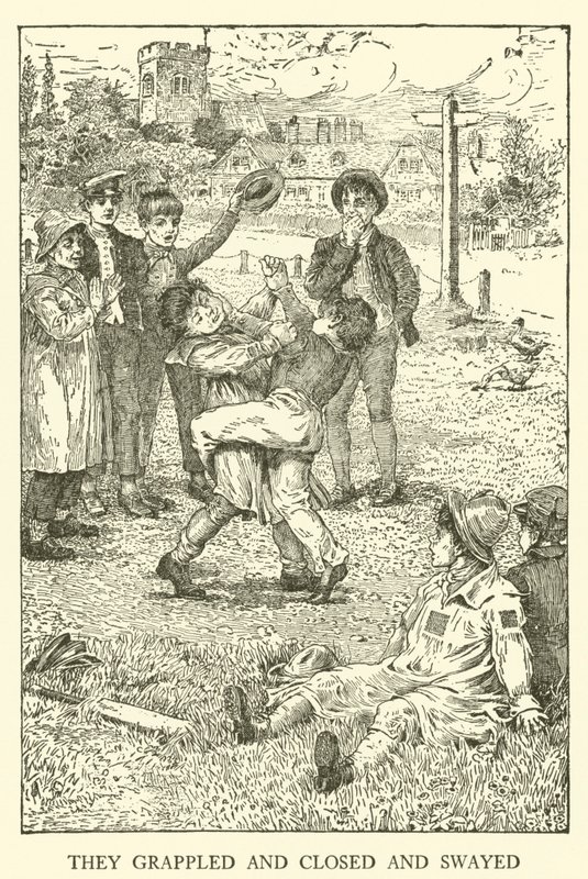 Ilustracja do Dni Szkolnych Toma Browna (grawerowanie) autorstwa Louis John Rhead