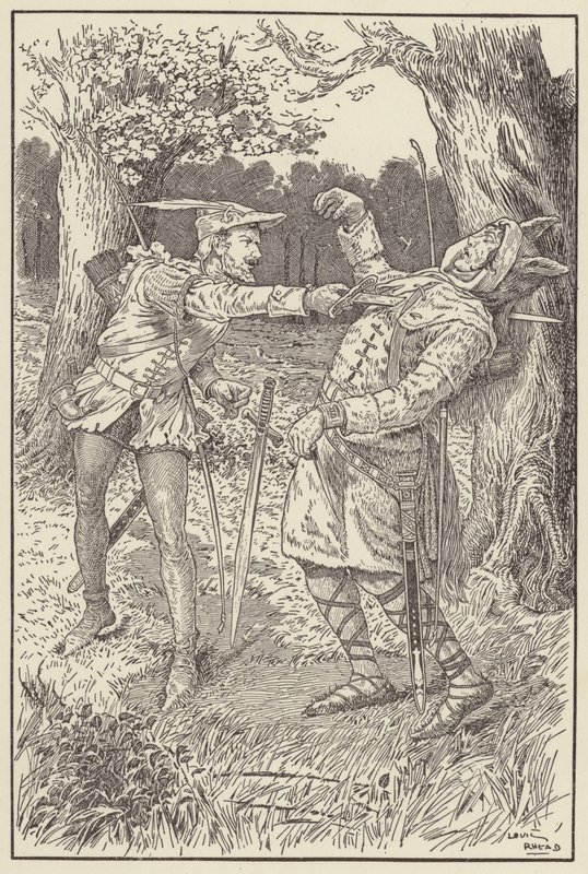 Robin wbił ostrze w ciało Sir Guys autorstwa Louis John Rhead