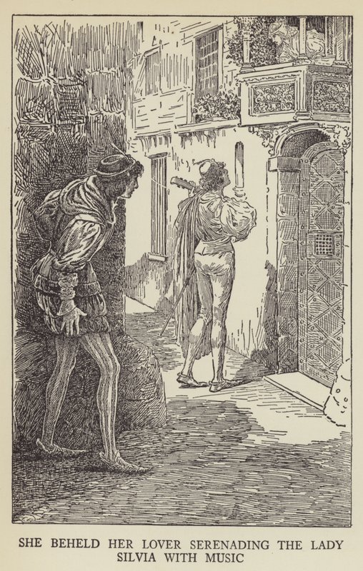 Ujrzała swojego kochanka śpiewającego muzykę Lady Silvii autorstwa Louis John Rhead