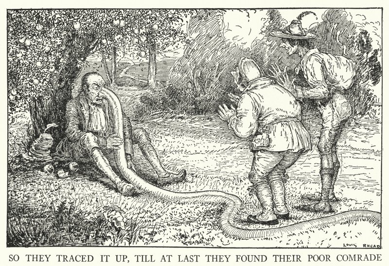 Więc prześledzili to, aż w końcu znaleźli swojego biednego towarzysza (lito) autorstwa Louis John Rhead