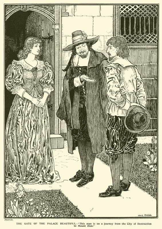 Brama Pałacu Piękna (rycina) autorstwa Louis John Rhead