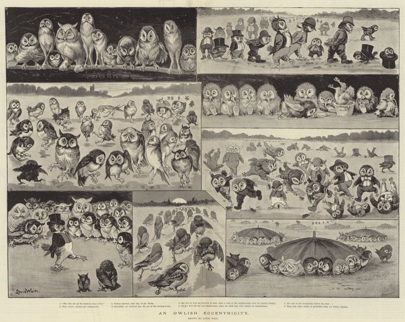 Sowa ekscentryczność autorstwa Louis Wain