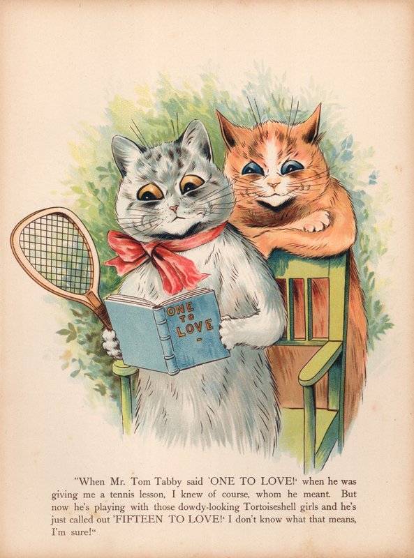 Koty Louisa Waina (chromolitho) autorstwa Louis Wain