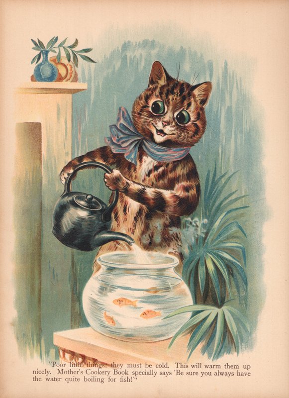 Koty Louisa Waina (chromolitho) autorstwa Louis Wain