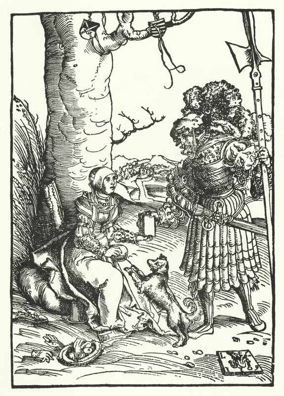 David i Abigail (rycina) autorstwa Lucas the Elder (after) Cranach