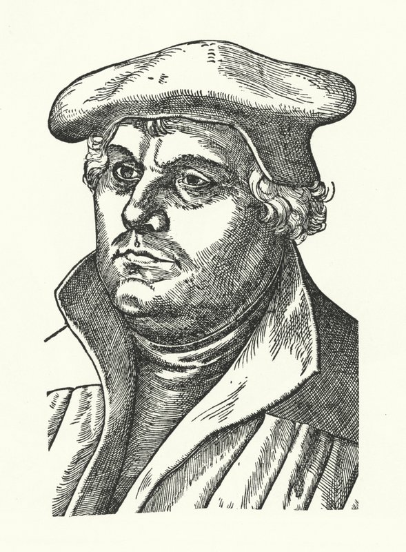 Marcin Luter, niemiecki reformator protestancki (grafika) autorstwa Lucas the Elder (after) Cranach