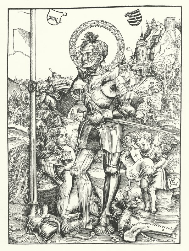 Św. Jerzy (rycina) autorstwa Lucas the Elder (after) Cranach