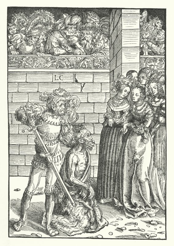 Ścięcie św. Jana Chrzciciela (rycina) autorstwa Lucas the Elder (after) Cranach