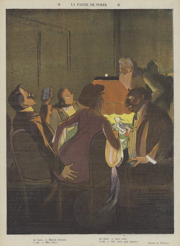 Gra w pokera (kolor lito) autorstwa Lucien Henri Weiluc