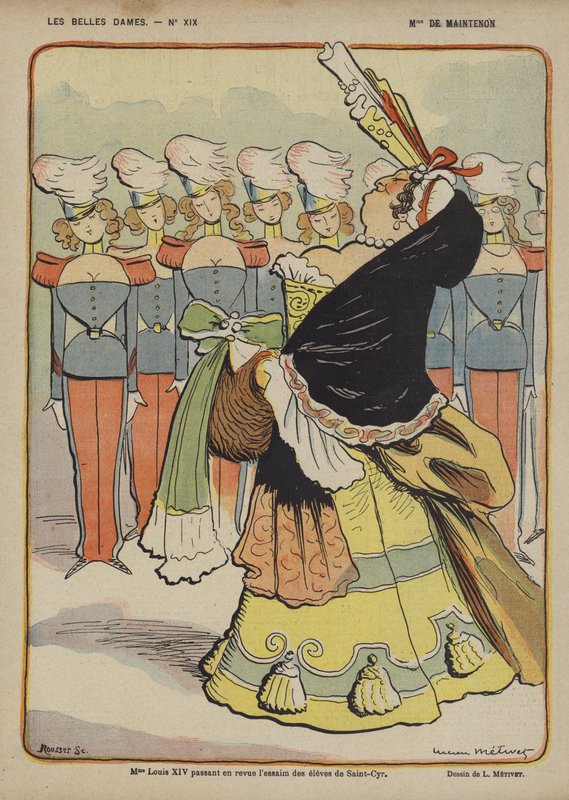 Madame De Maintenon, ilustracja do Le Rire autorstwa Lucien Metivet