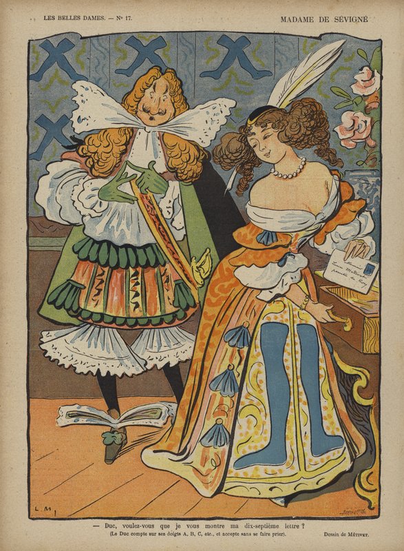 Madame De Sevigne, ilustracja do Le Rire autorstwa Lucien Metivet