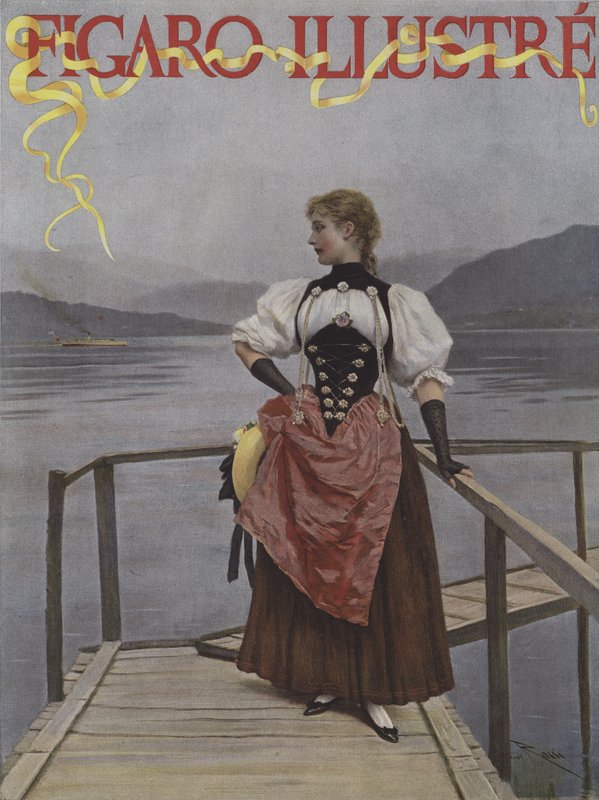 W Szwajcarii (w Szwajcarii). Okładka Le Figaro Illustre, lipiec 1893 autorstwa Lucius Rossi