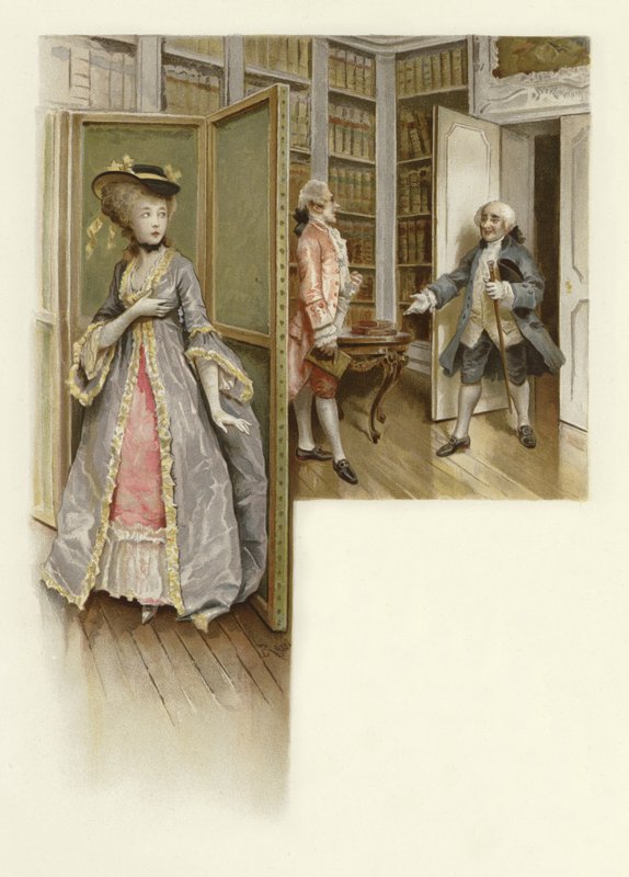 Ilustracja do Szkoły skandalu (chromolitho) autorstwa Lucius Rossi