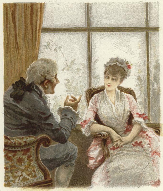 Ilustracja do Szkoły skandalu (chromolitho) autorstwa Lucius Rossi