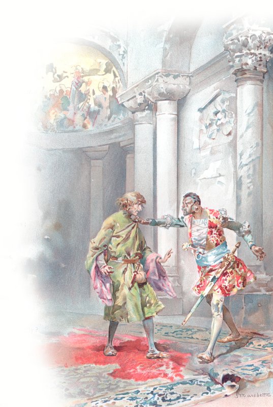 Ilustracja do Otella Szekspira (chromolitho) autorstwa Ludovico Marchetti