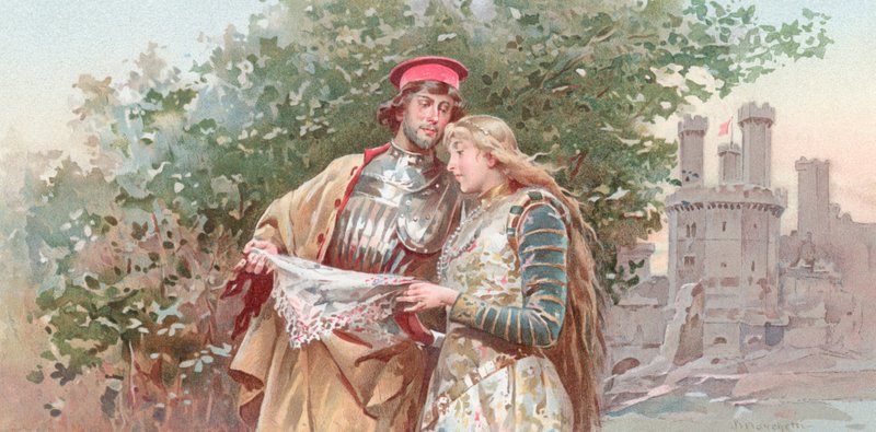 Ilustracja do Otella Szekspira (chromolitografia) autorstwa Ludovico Marchetti