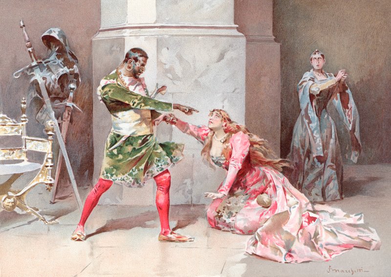 Ilustracja do Otella Szekspira (chromolitho) autorstwa Ludovico Marchetti