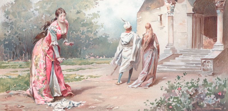 Ilustracja do Otella Szekspira (chromolitografia) autorstwa Ludovico Marchetti