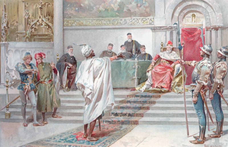 Ilustracja do Otella Szekspira (chromolitho) autorstwa Ludovico Marchetti