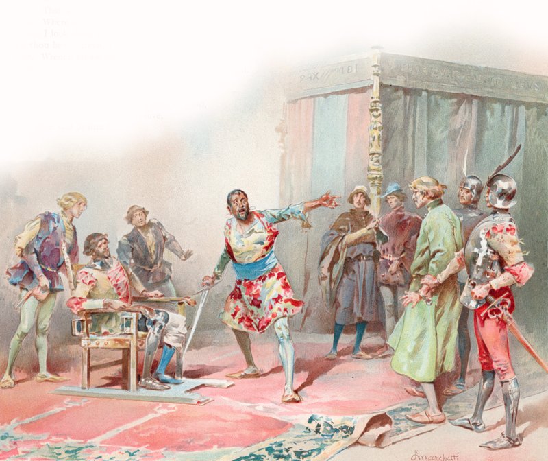 Ilustracja do Otella Szekspira (chromolitho) autorstwa Ludovico Marchetti