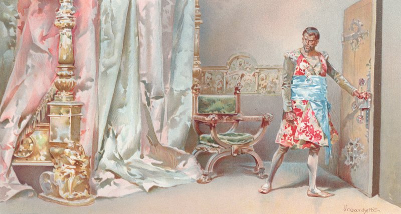 Ilustracja do Otella Szekspira (chromolitho) autorstwa Ludovico Marchetti