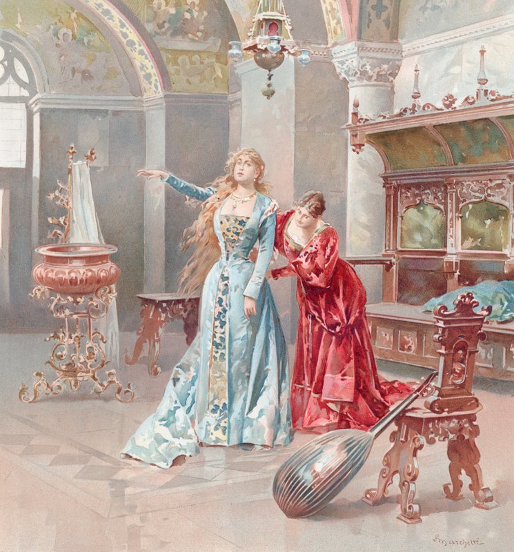 Ilustracja do Otella Szekspira (chromolitho) autorstwa Ludovico Marchetti