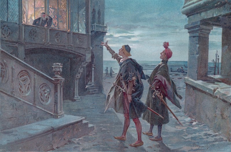 Ilustracja do Otella Szekspira (chromolitho) autorstwa Ludovico Marchetti