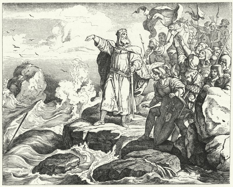 Otto I z Niemiec na wybrzeżu Morza Północnego autorstwa Ludwig Adrian Richter