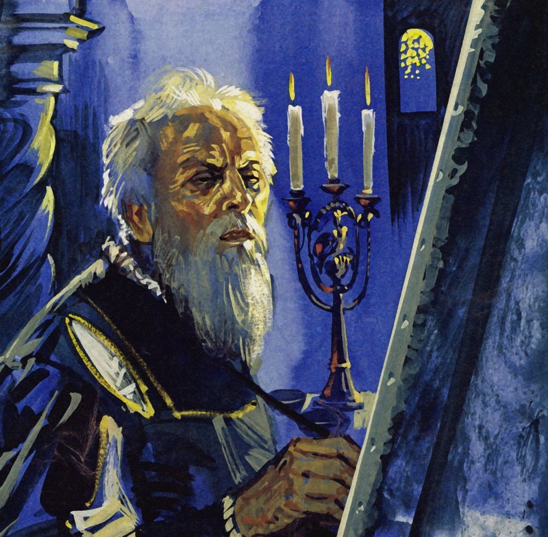 W wieku 75 lat Tycjan cierpiał z powodu słabnącego wzroku (kolorowa litografia) autorstwa Luis Arcas Brauner