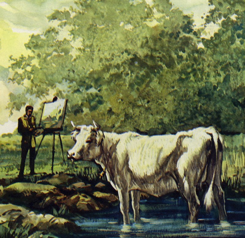Renoir namalował otaczający go krajobraz (kolorowa litografia) autorstwa Luis Arcas Brauner