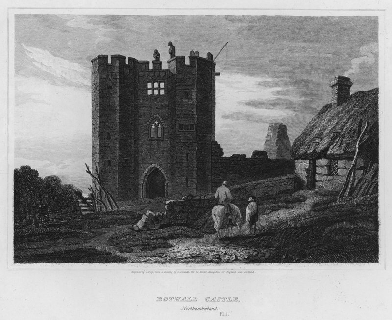 Zamek Bothall, Northumberland (grafika) autorstwa Luke (after) Clennell