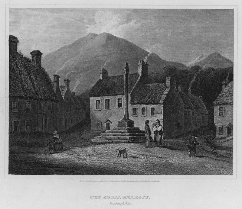 Krzyż, Melrose, Roxburghshire (rycina) autorstwa Luke (after) Clennell