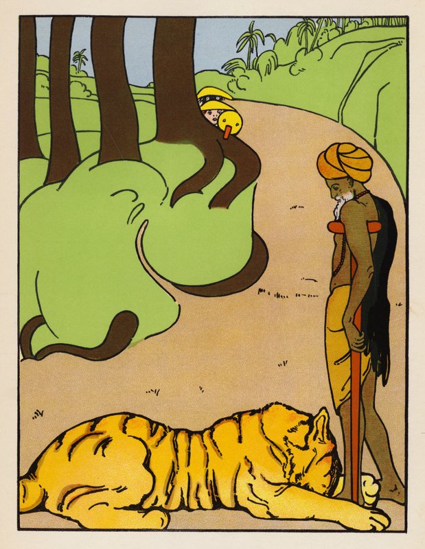 " "Ai, Ai, bracie! " (kolorowa litografia) autorstwa Mabel Dearmer
