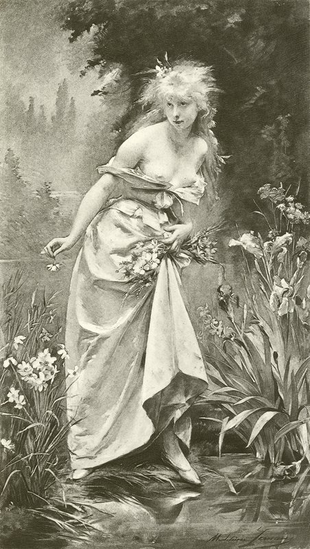 Ofelia (grawiura) autorstwa Madeleine Lemaire