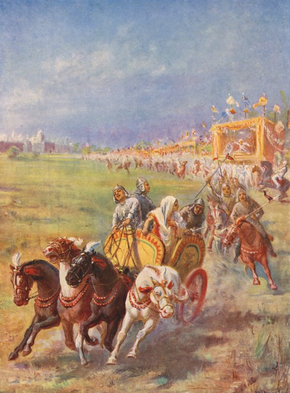 Punkt zwrotny w historii Indii (kolorowa litografia) autorstwa Margaret (after) Dovaston