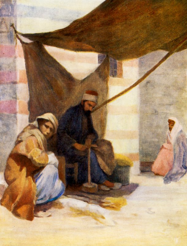 Szewc, Damaszek (kolorowa litografia) autorstwa Margaret Thomas
