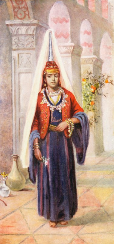 Druzyjska panna młoda (kolorowa litografia) autorstwa Margaret Thomas