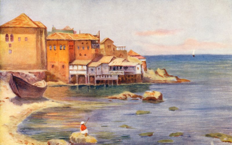 W Beyrout (kolorowa litografia) autorstwa Margaret Thomas