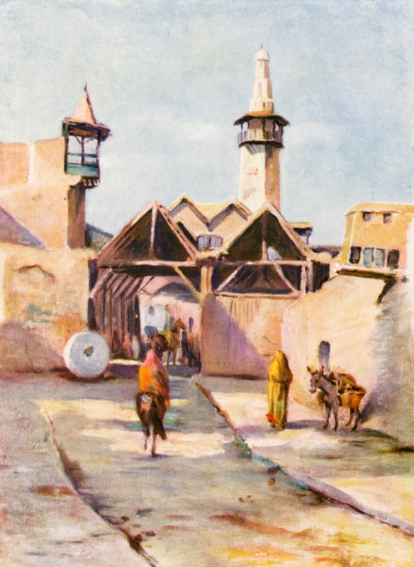 Bab Tuma, Damaszek (kolorowa litografia) autorstwa Margaret Thomas