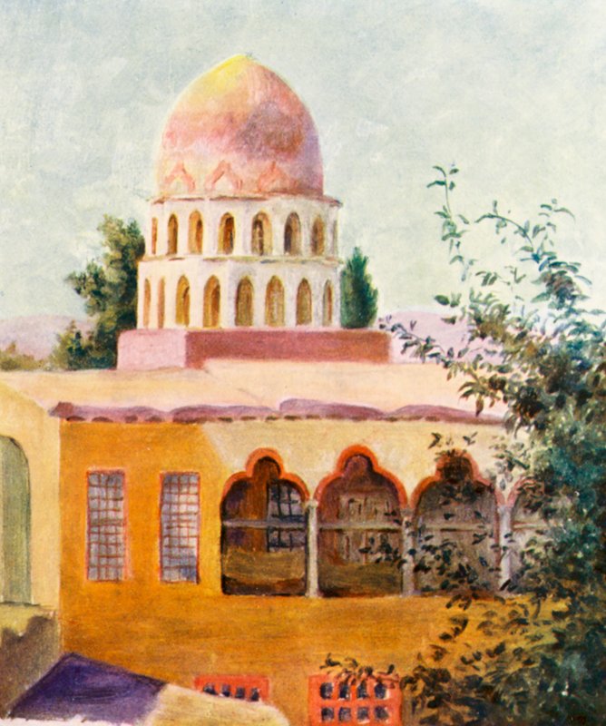 Meczet, Damaszek (kolorowa litografia) autorstwa Margaret Thomas