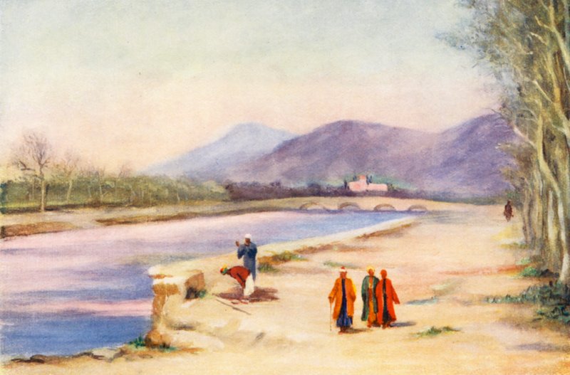 Góra Hermon z Damaszku (kolorowa litografia) autorstwa Margaret Thomas