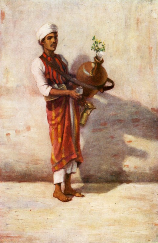 Sprzedawca wody (druk kolorowy) autorstwa Margaret Thomas